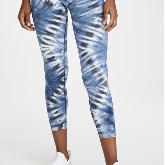 Tory Burch Sport seamless tie dye leggings. Navy w/white tie dye. Sz.  Medium. - Picture 7 of 15